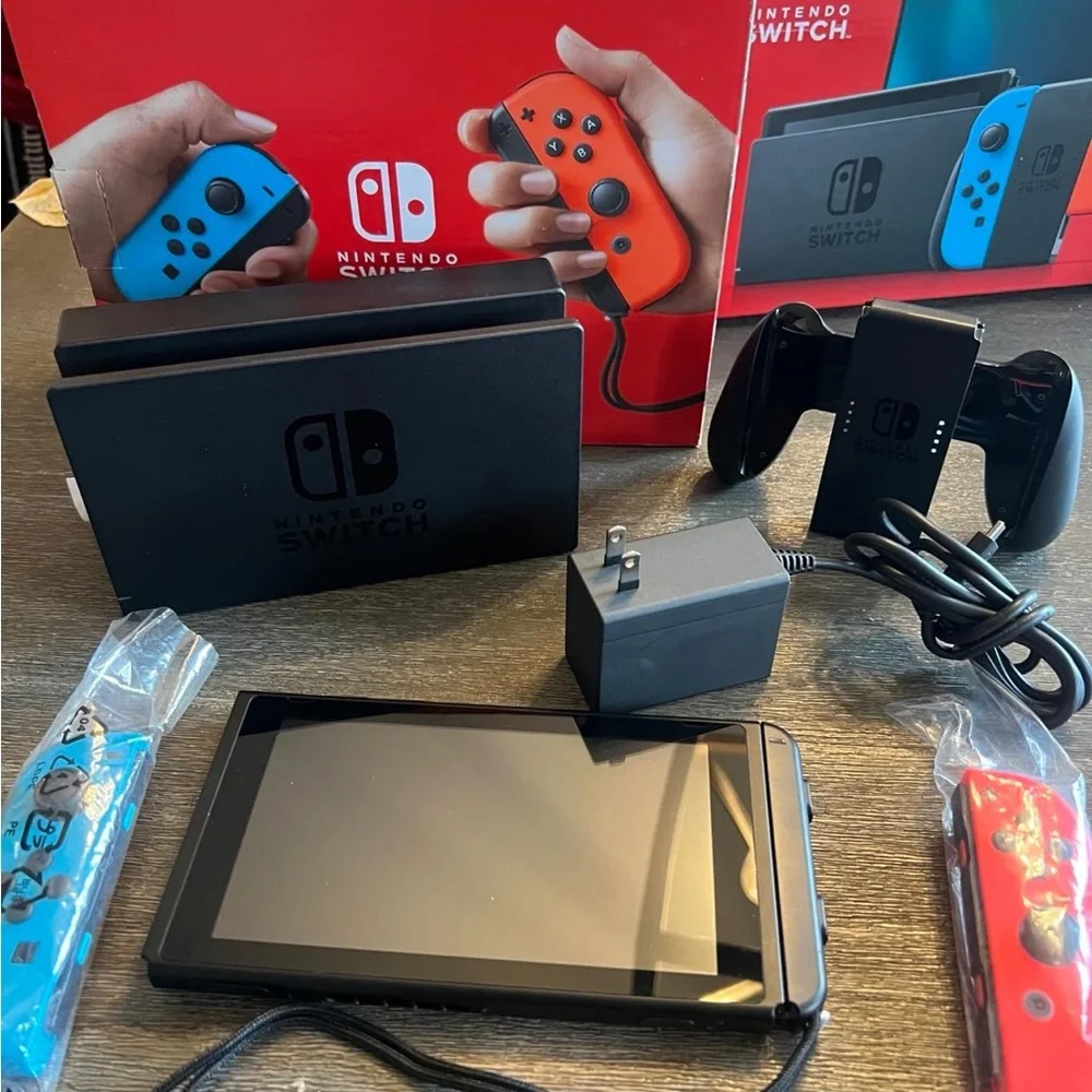 Nintendo Switch Console with Red and Blue Joy-Con